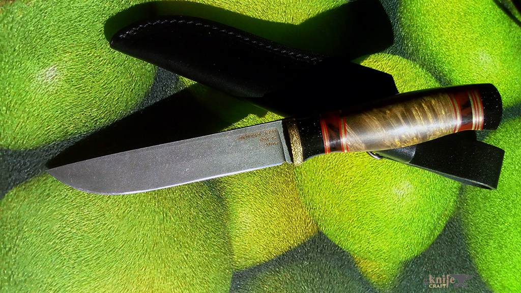 нож универсальный "Финик" из BOHLER K110 и стабилизированного капа, мастер Геннадий Немов из Самары
