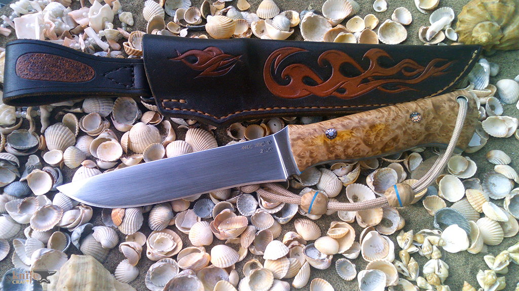 нож из 440С и стабилизированного капа, мастер Геннадий Немов из Самары