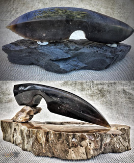 handmade unusual violet stone knife buy in Ukraine