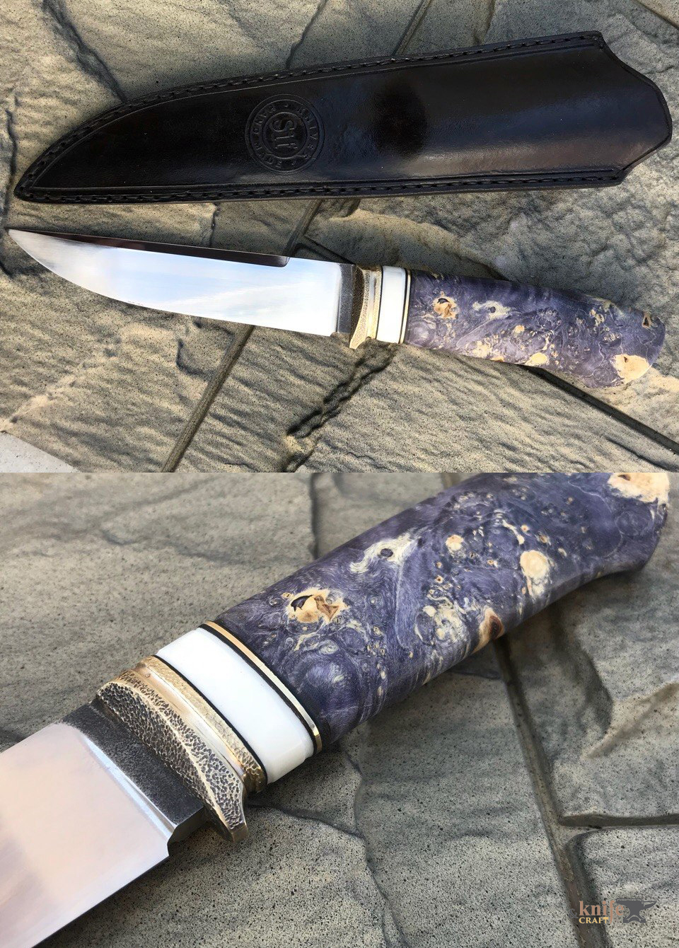 нож охотничий с ножнами ручной работы и стабилкой на рукоятке на заказ в Тюмени, Ишим