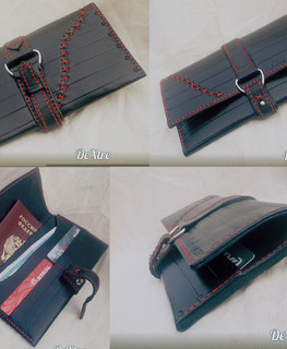 Handemade leather women's wallet dark brown