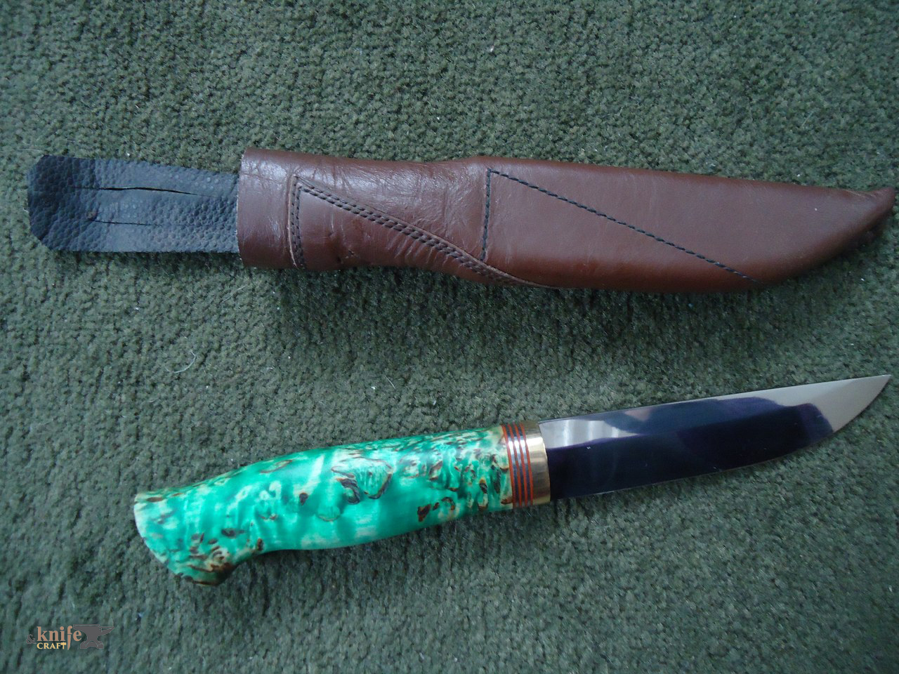 кованый нож ручной работы с бирюзовой рукояткой из Янаула, Нефтекамска 