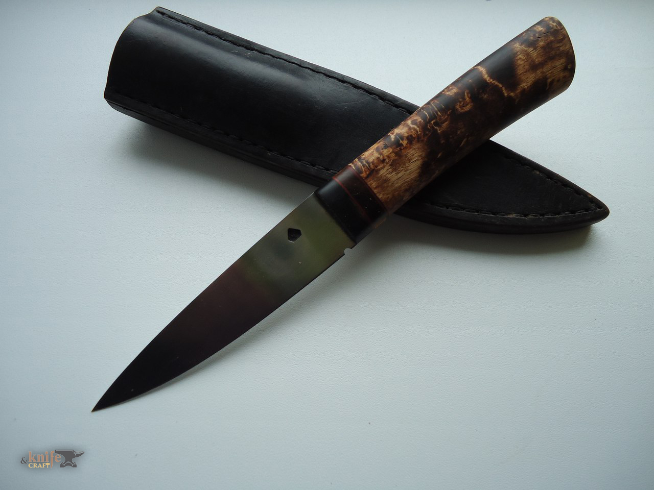небольшой охотничий кованый нож ручной работы (образец) из Янаула, Нефтекамска 