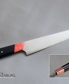 качественный кухонный нож ручной работы из 95х18 из мореного дуба купить в Новомосковске, Туле
