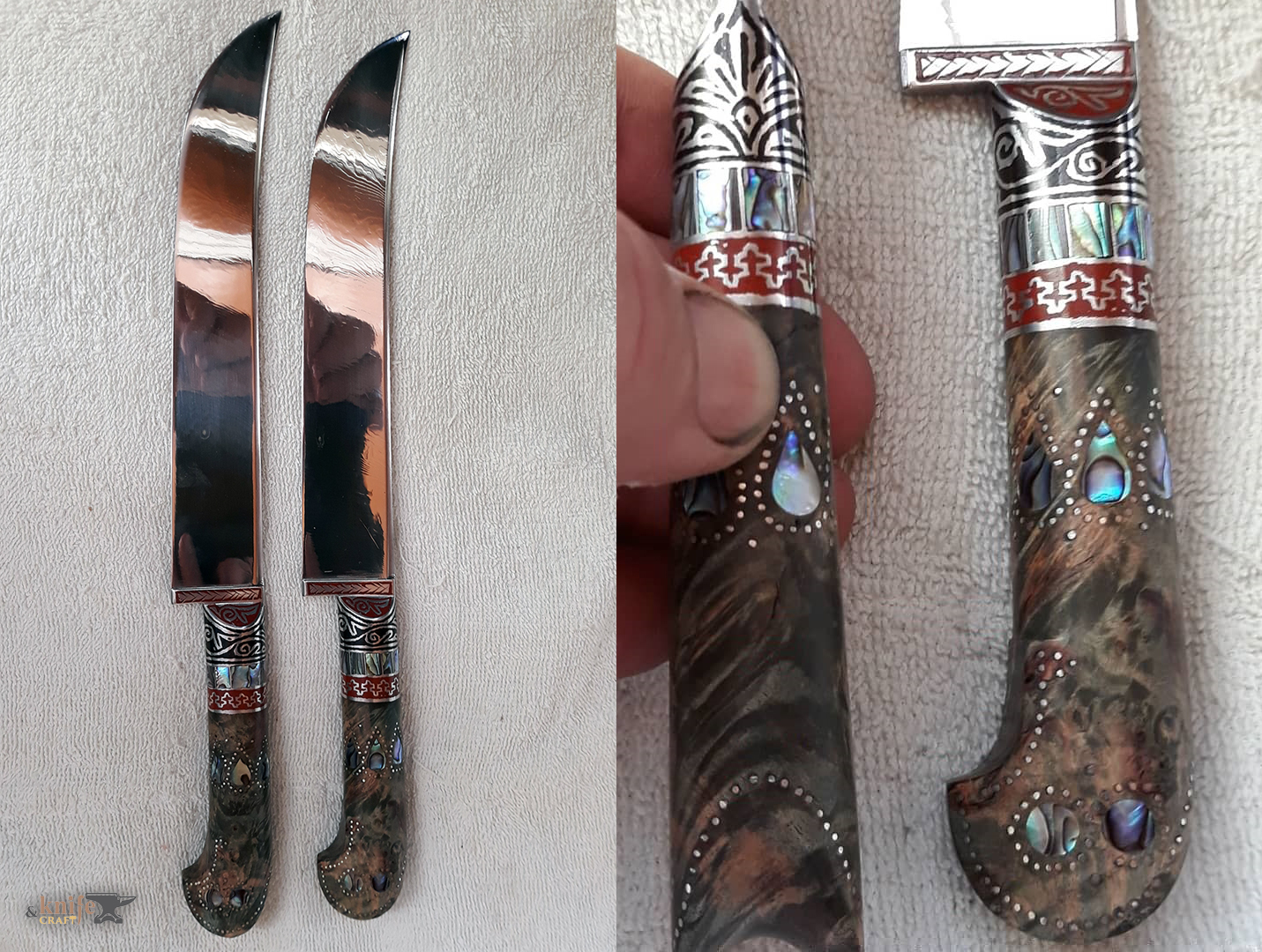 Узбекский национальный кухонный нож пчак из нержавеющего дамаска Узбекистан, Ташкент