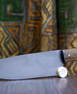 большой украинский кованый кухонный нож 25 см с деревянной рукояткой в Киеве купить