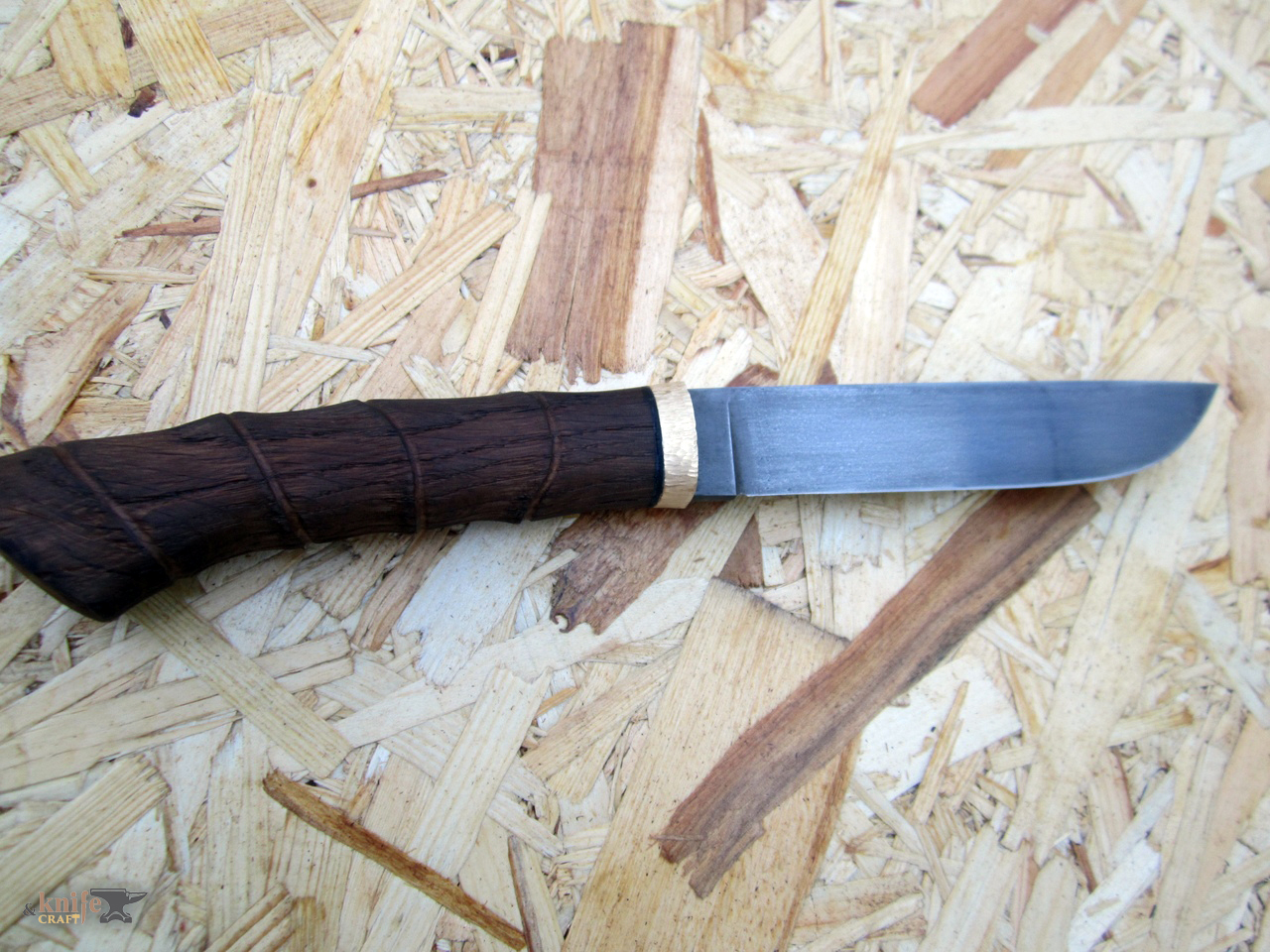 кованый качественный нож 12 см для рыбалки с деревянной рукояткой купить в Краснодаре