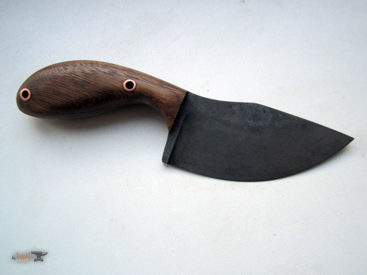маленький авторский EDC нож фултанг 6 см с рукояткой из дерева коричневого купить в Краснодаре