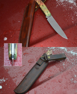 Russian handemade full tang cruiser knife for hunting with Bohler K340 steel