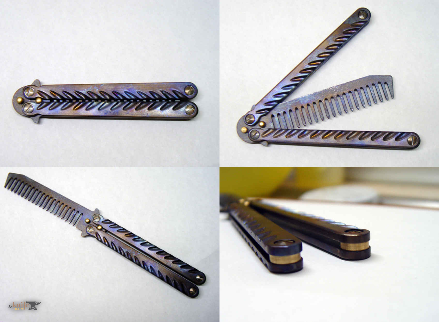 folding butterfly hairbrush (balisong) made of titanium