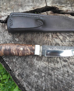 купить охотничий кованый нож скинер из х12мф ручной работы в Стеблеве, Черкасы, Украина