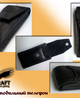 кожаный черный чехол для мобильного телефона от Андрей Ворон (VoronCraft)