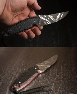 handemade urban EDC middle knife with black handle in Khanty-Mansiysk, Ugra