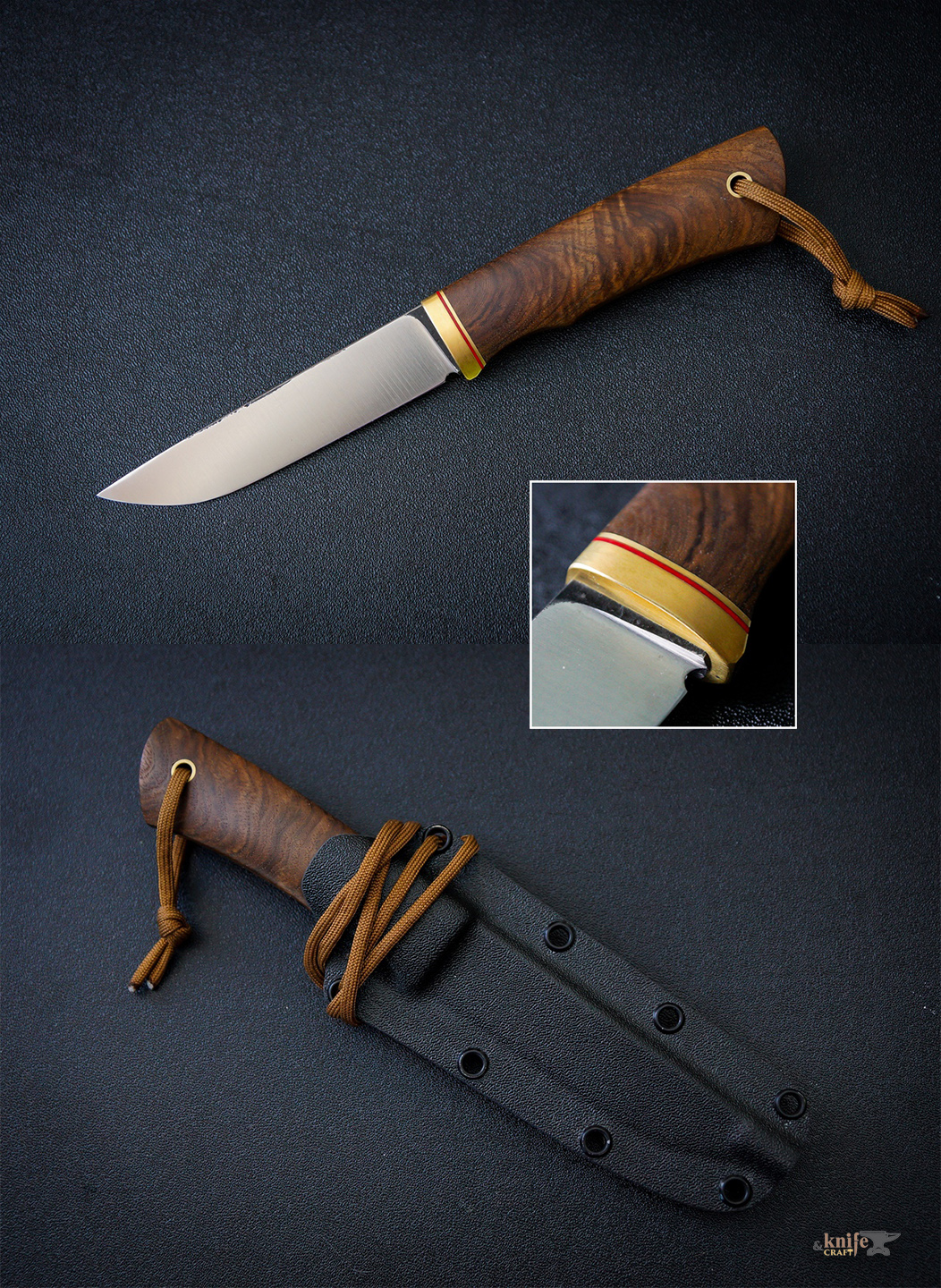 Нож кованый из стали 110Х18М-ШД, рукоятка отборный кавказский орех, Златоуст ручная работа