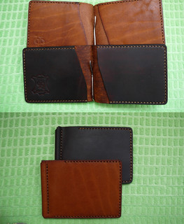 handemade laether good money clip with card slot black and brown color in Gubkinsky, Yamal