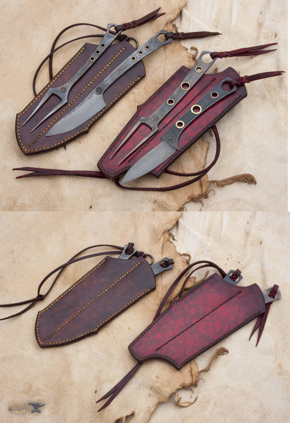кованый походный набор вилка нож в чехле в Пскове 