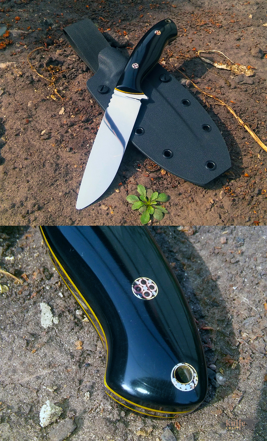 цельнометаллический черный охотничий разделочный нож из порошковой стали спрямыми спусками от обуха в Тамбове 