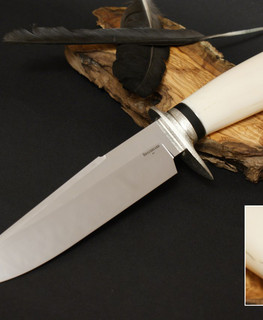 Russian handmade big bowie knife with n690 blade