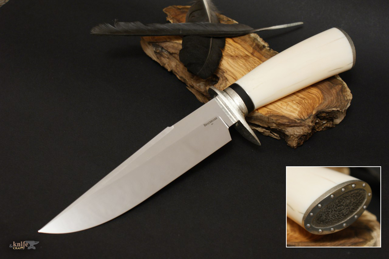 Russian handmade big bowie knife with n690 blade
