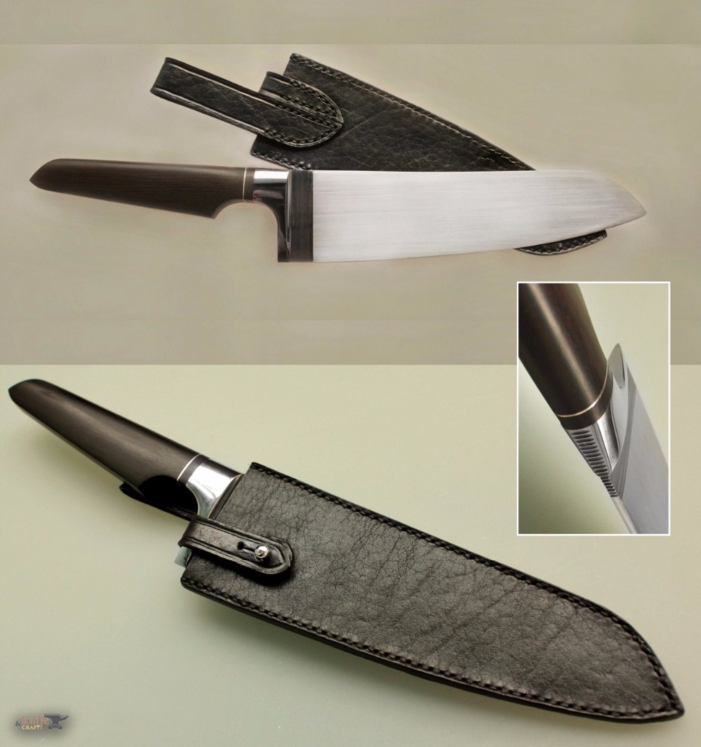 Кухонный нож сантоку из N690 и блэквуда (гренадил) от Даниил Masamune
